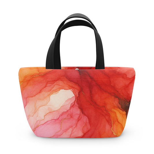 Armonías Carmesí - Colección Abstracta - Bolsa de Almuerzo Abstracta – Bolsa Térmica Aislada para el Trabajo, la Escuela, Picnics, Regalo Ecológico, Solución de Almacenamiento Moderna
