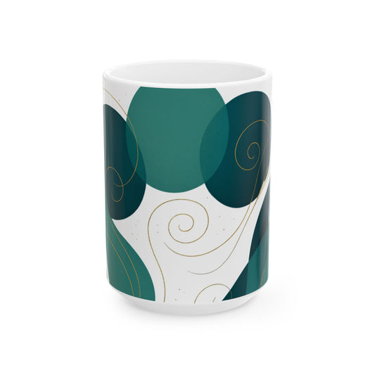 Ocean Mist 4- Soulful Collection-Abstract Swirl Coffee Cup (11oz & 15oz)