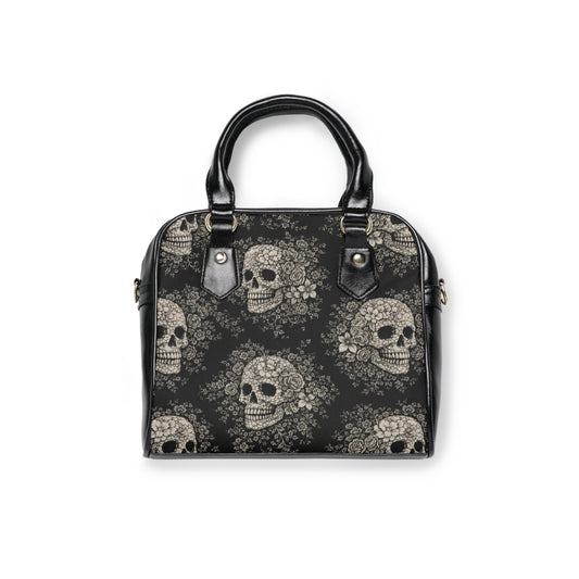 Bolso de Hombro Requiem Bloom – Cartera Satchel con Patrón Vintage