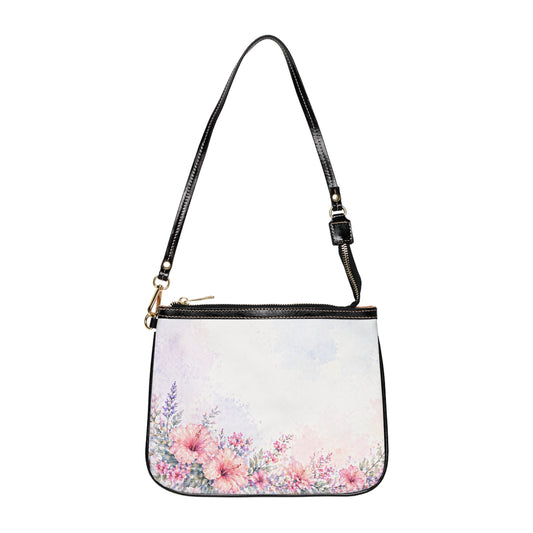 Lila -Hummingbird Floral Shoulder Bag — Small Watercolor Flower Purse