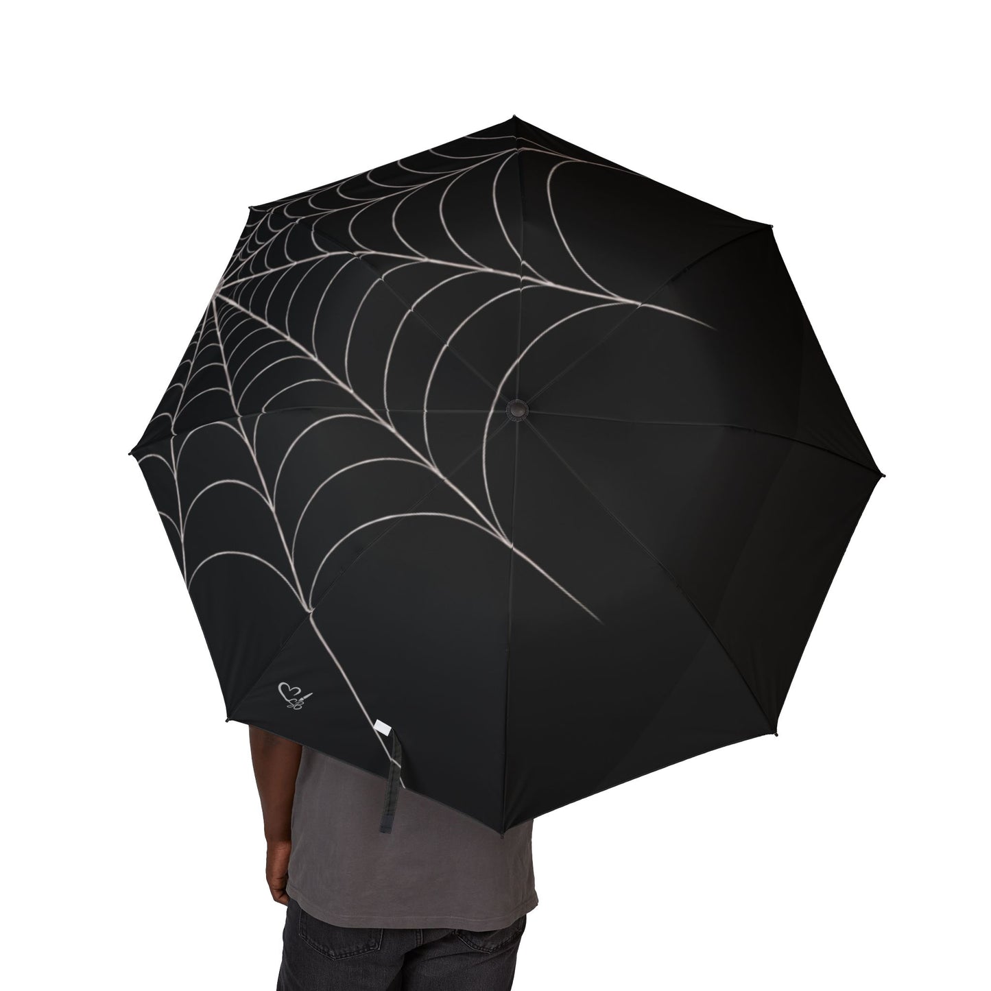 Drift-Spiderweb Foldable Umbrella — Compact Semi‑Automatic Rain Umbrella with Gothic Web Design