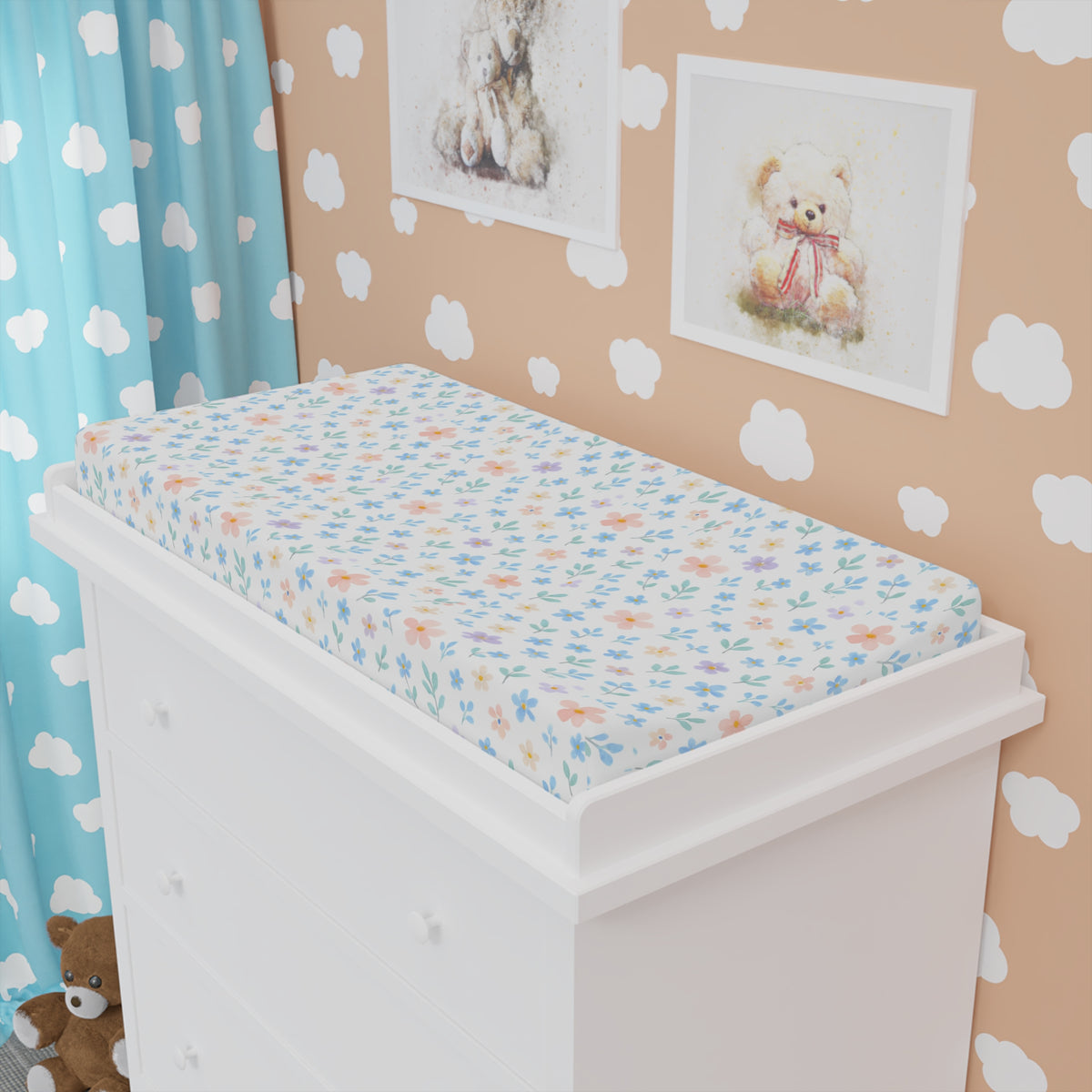 Funda para cambiador Meadow Woodland Friends - Guardería floral