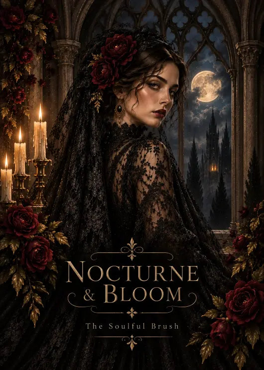 Nocturne & Bloom: Gothic Art, Floral Canvas & Dark Romantic Style
