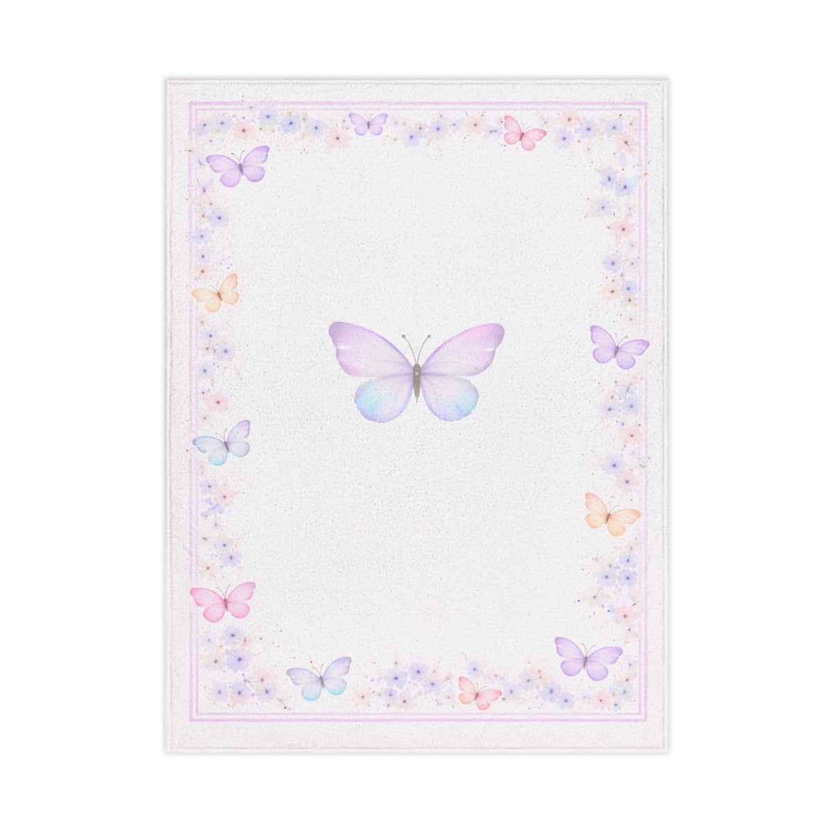 Butterfly Toddler Blanket — Pastel Floral Nursery Throw for Babies & Toddlers