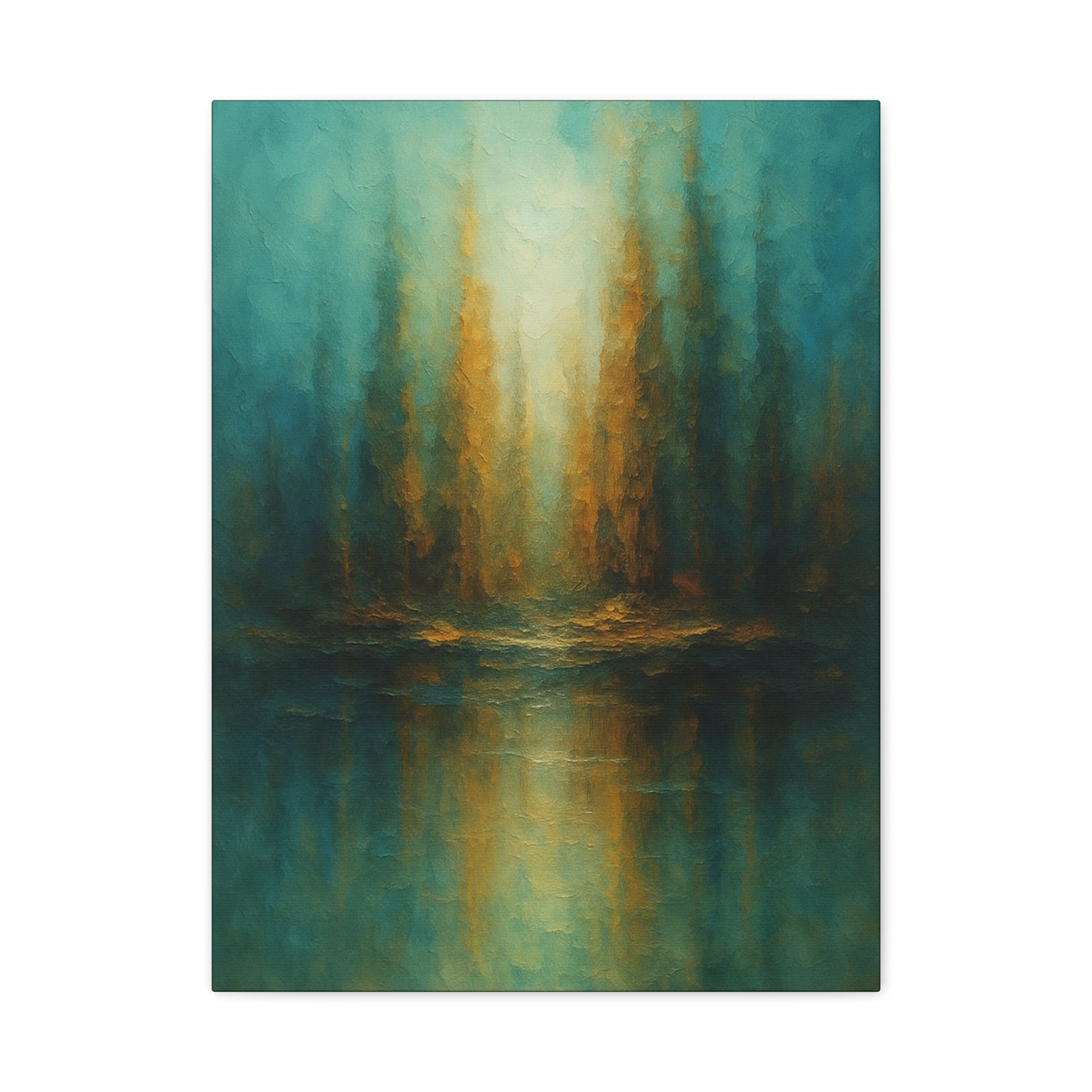 Teal and Gold-Abstract Collection- Canvas Wall Art — Matte Stretched Canvas