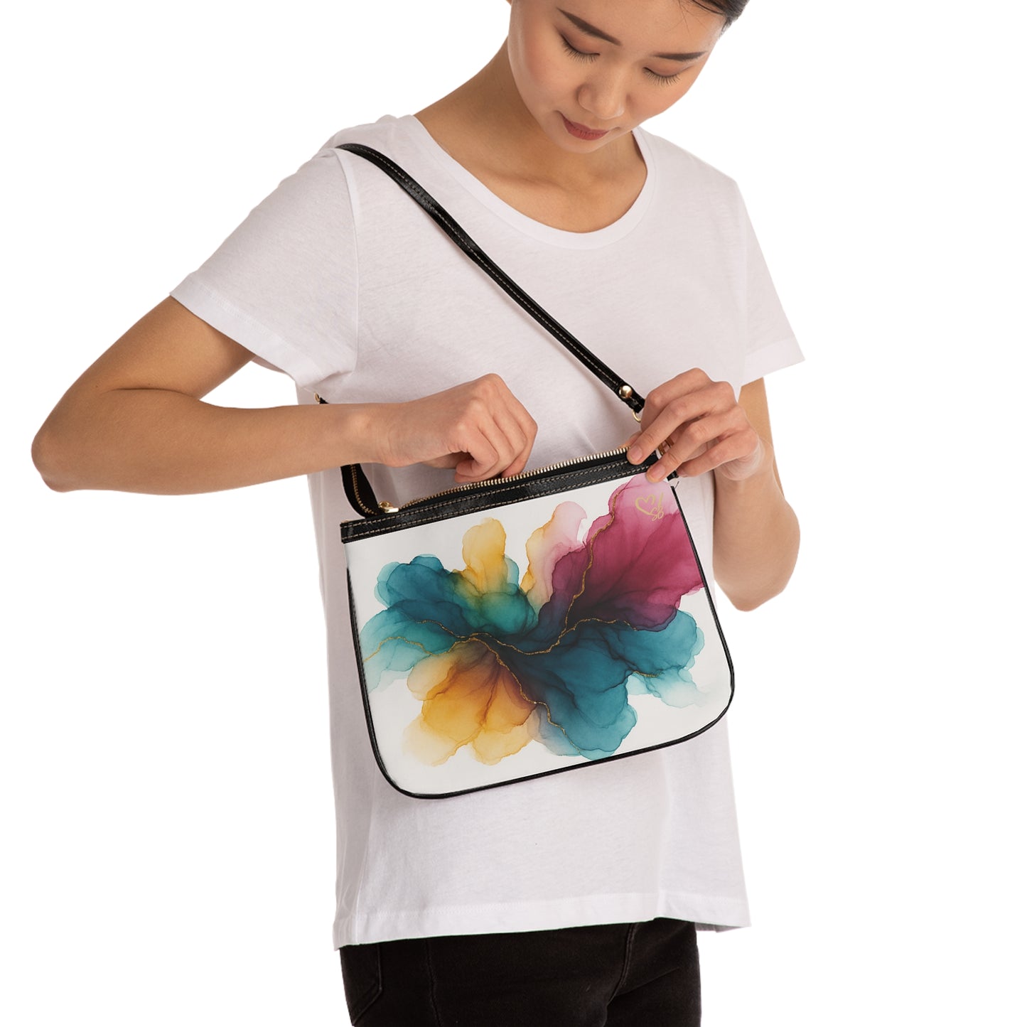 Colección Brittany Rose-2025 Artisan Luxe - Bolso de hombro pequeño - Bandolera floral abstracta colorida