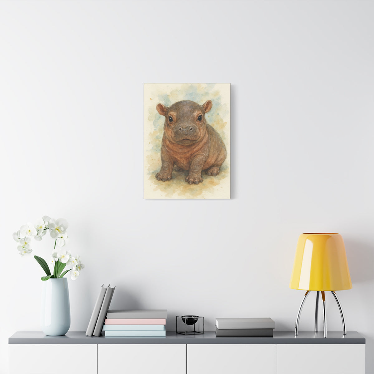 Baby Hippo-Canvas Wall Art - Savanah Collection