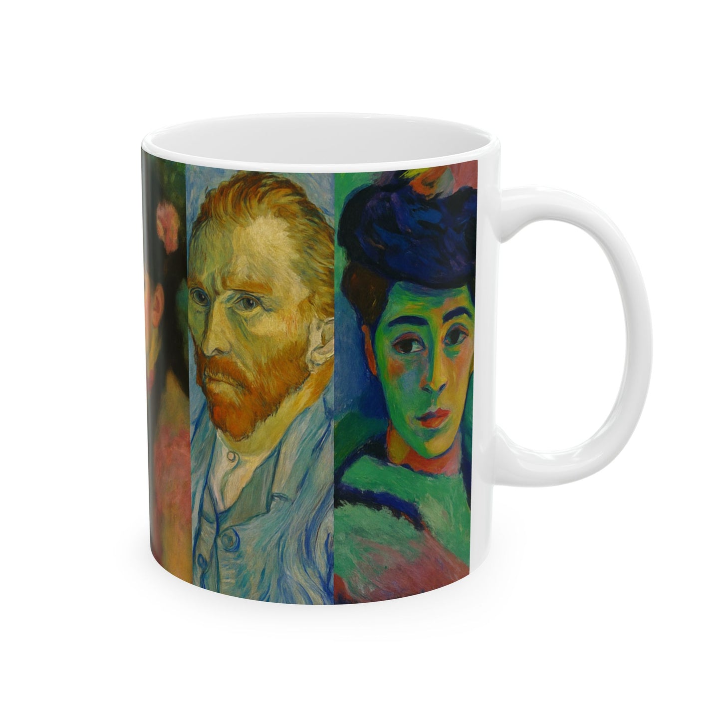 Artistic Ceramic Mug - Portraits Through History, Famous Artwork, Beautiful, Timeless