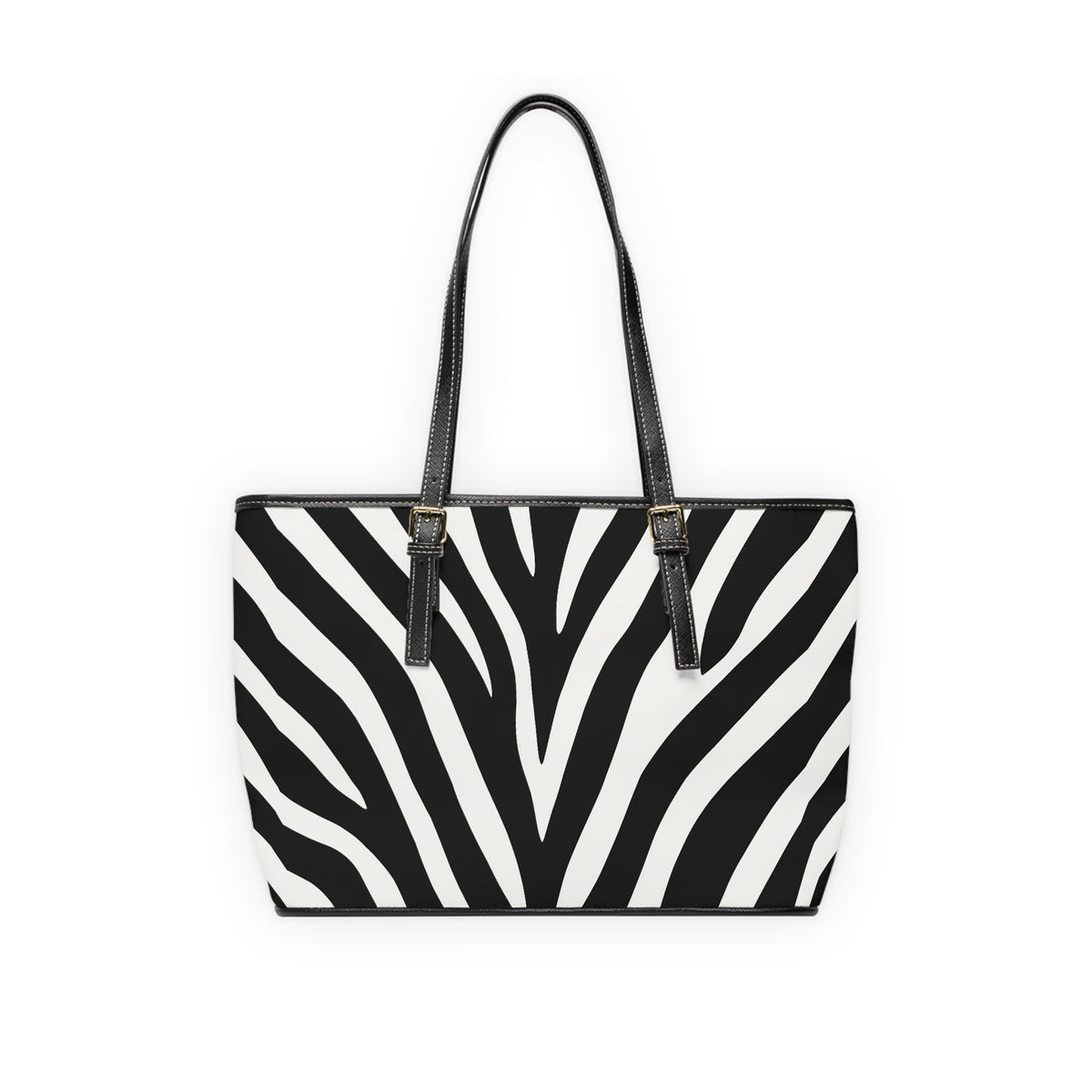 Bolso de hombro de piel sintética con estampado de cebra – Bolso de mano blanco y negro para el estilo diario
