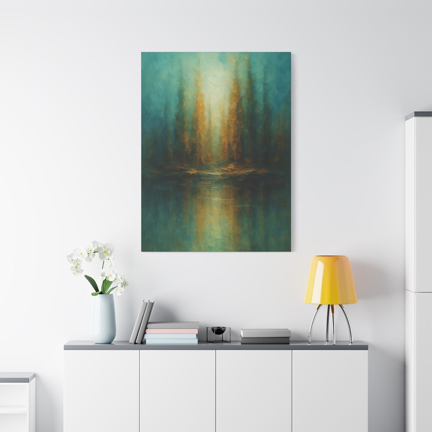 Teal and Gold-Abstract Collection- Canvas Wall Art — Matte Stretched Canvas
