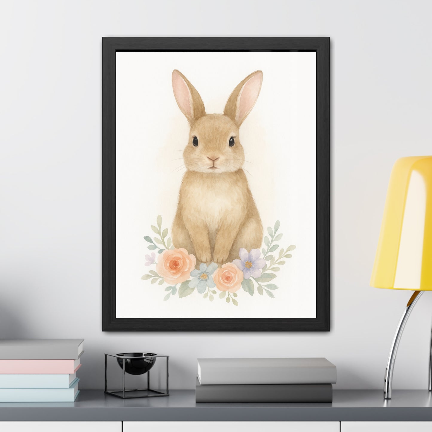 Póster enmarcado Conejo - Amigos del bosque estilo rústico chic