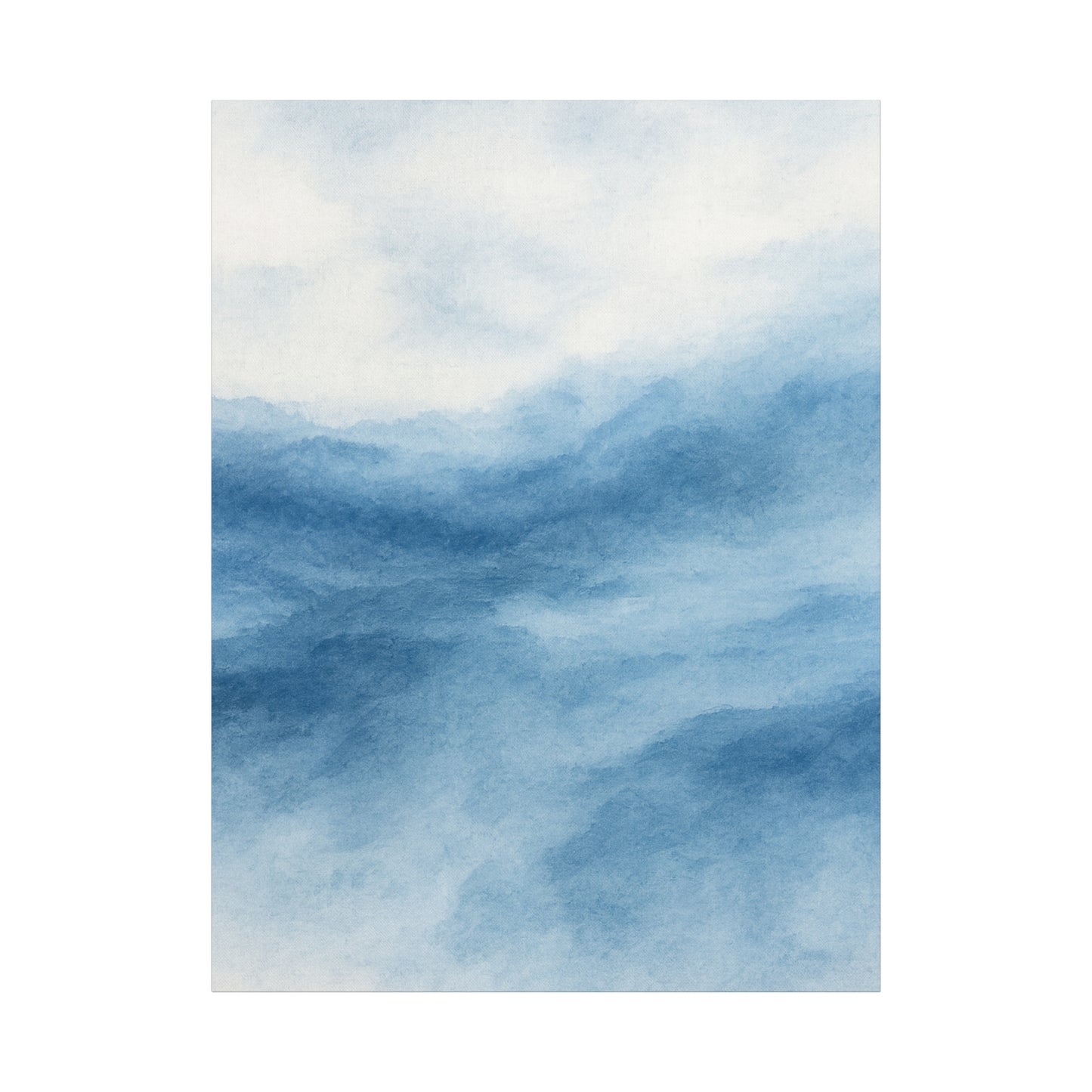 Lienzo Impreso "Océano de Acuarela Azul" 1 - Arte de Pared Estirado Mate