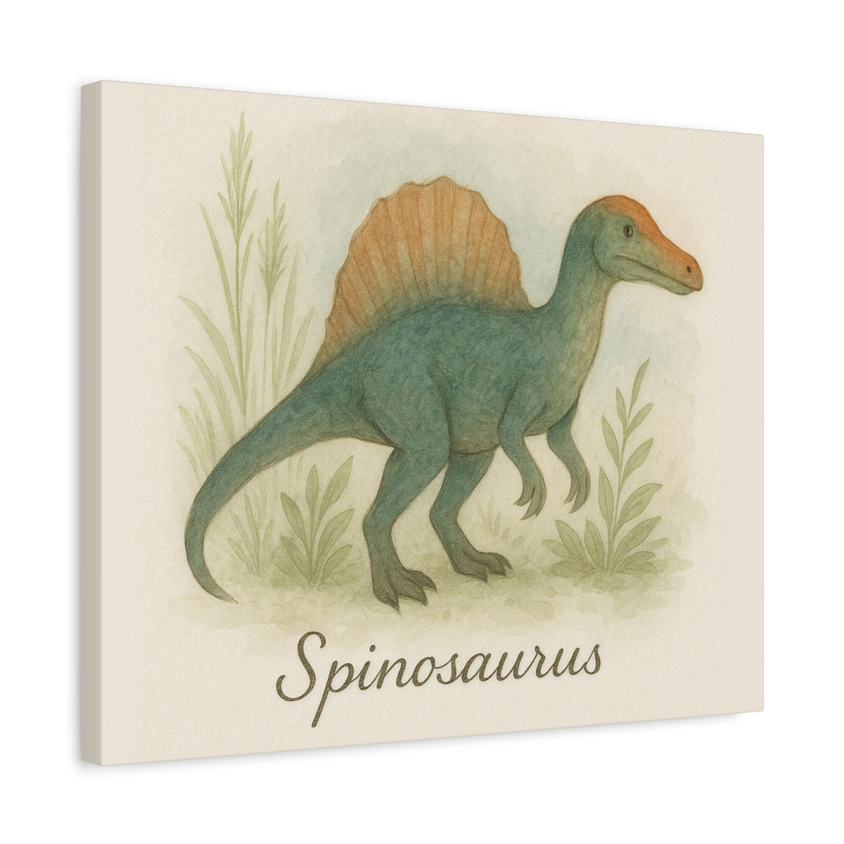 Spinosaurus Canvas Wall Art — Matte Stretched Dinosaur Print