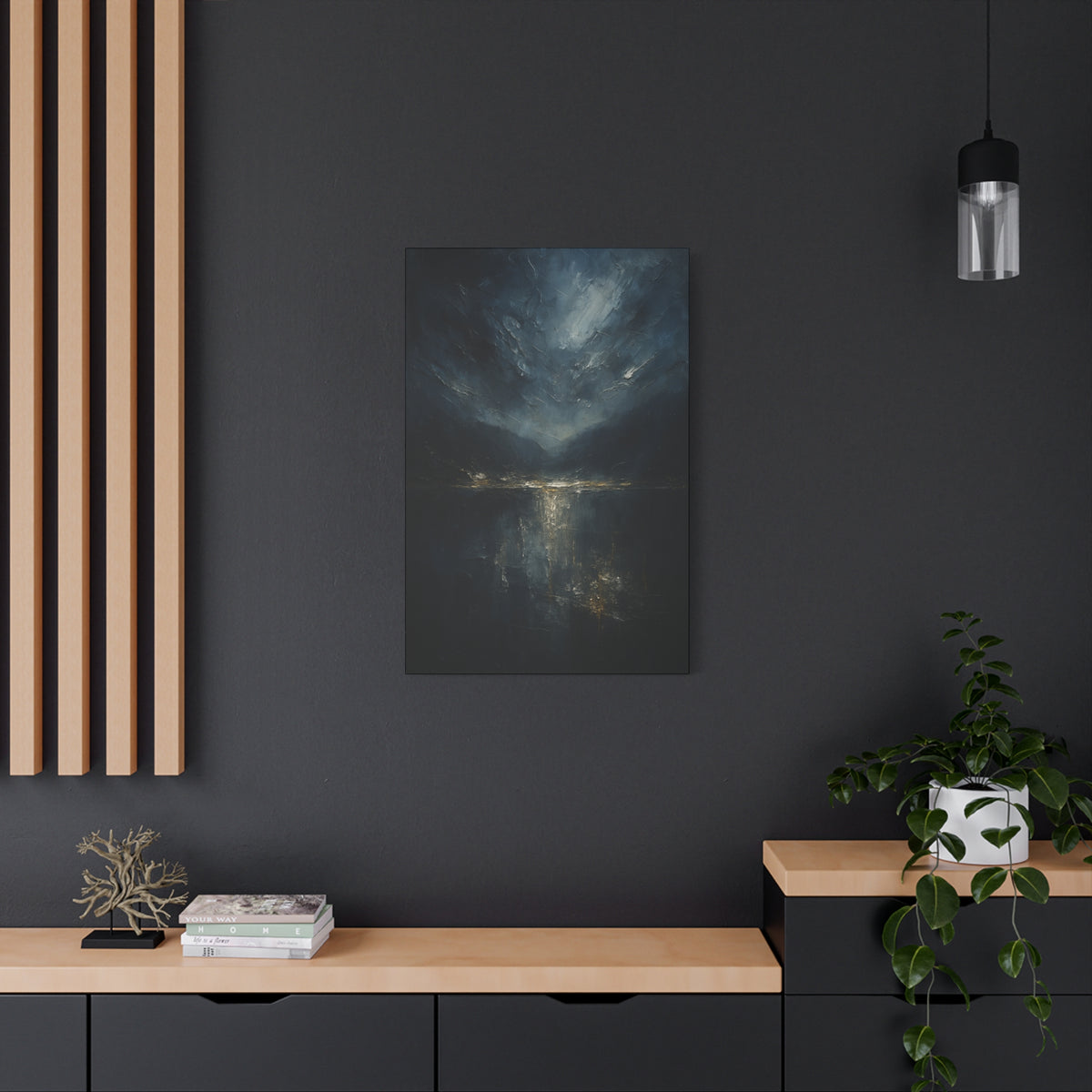 Misty Mountian Evening Solitude-  Abstract landscape Collection -Fine Art Canvas Print