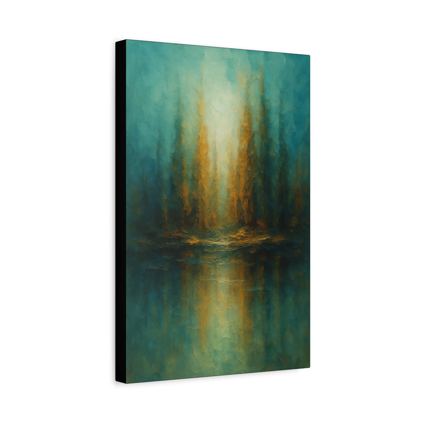 Teal and Gold-Abstract Collection- Canvas Wall Art — Matte Stretched Canvas