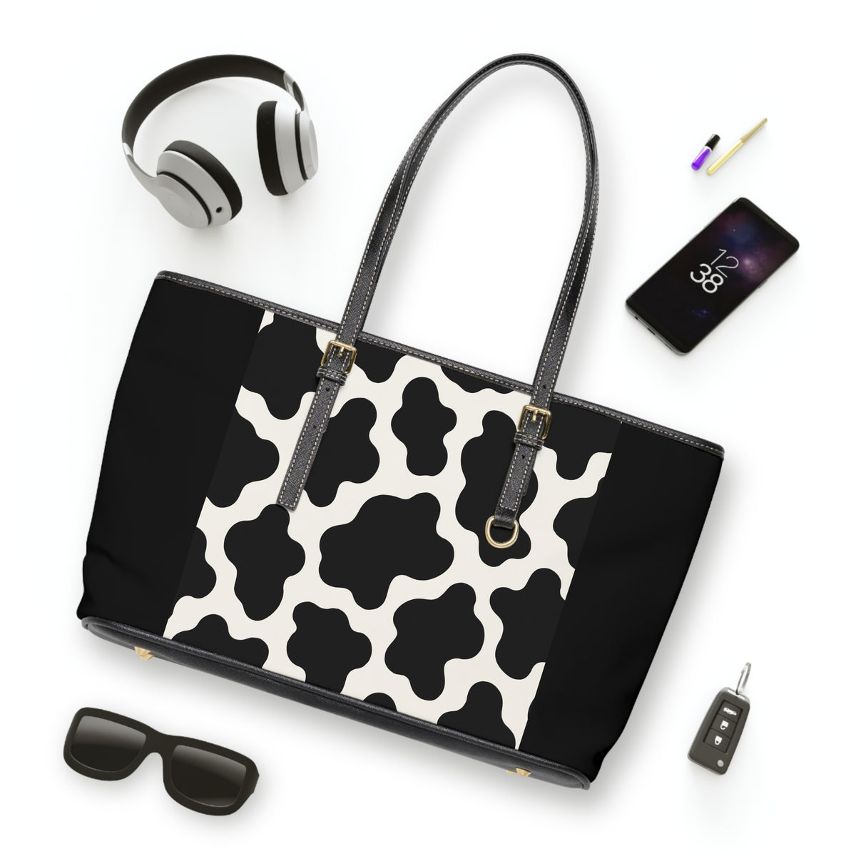 Cow Print (small)-PU Leather Shoulder Bag
