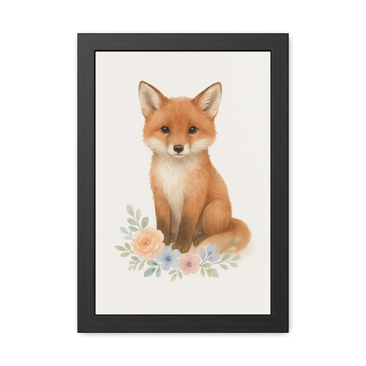 Fox-Woodland Friends Country Chic Framed Poster