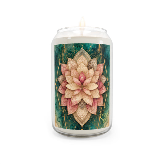 Lotus Mandala Soy Candle — 13.75 oz Scented Jar