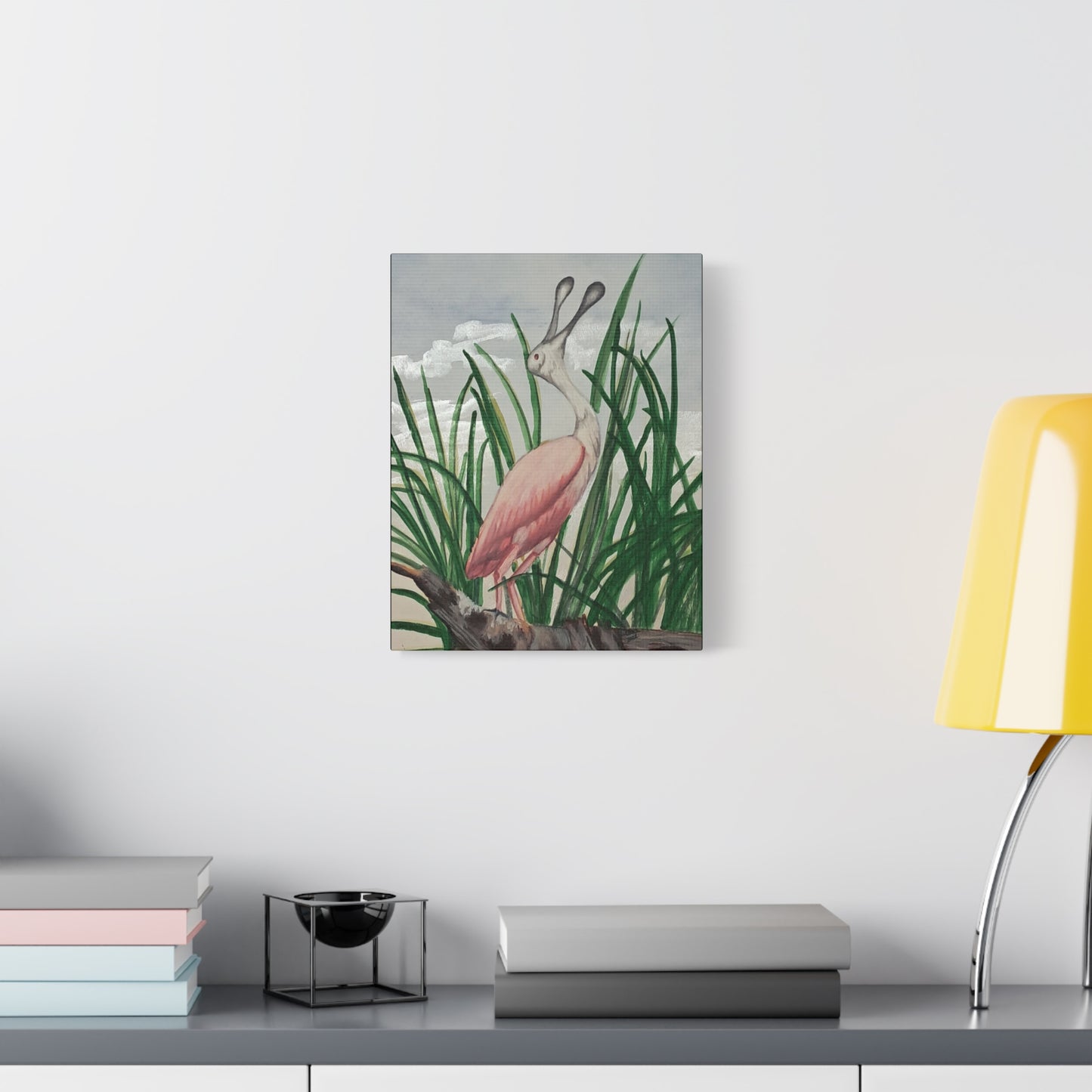 Florida Crane-Canvas Art Print, watercolor