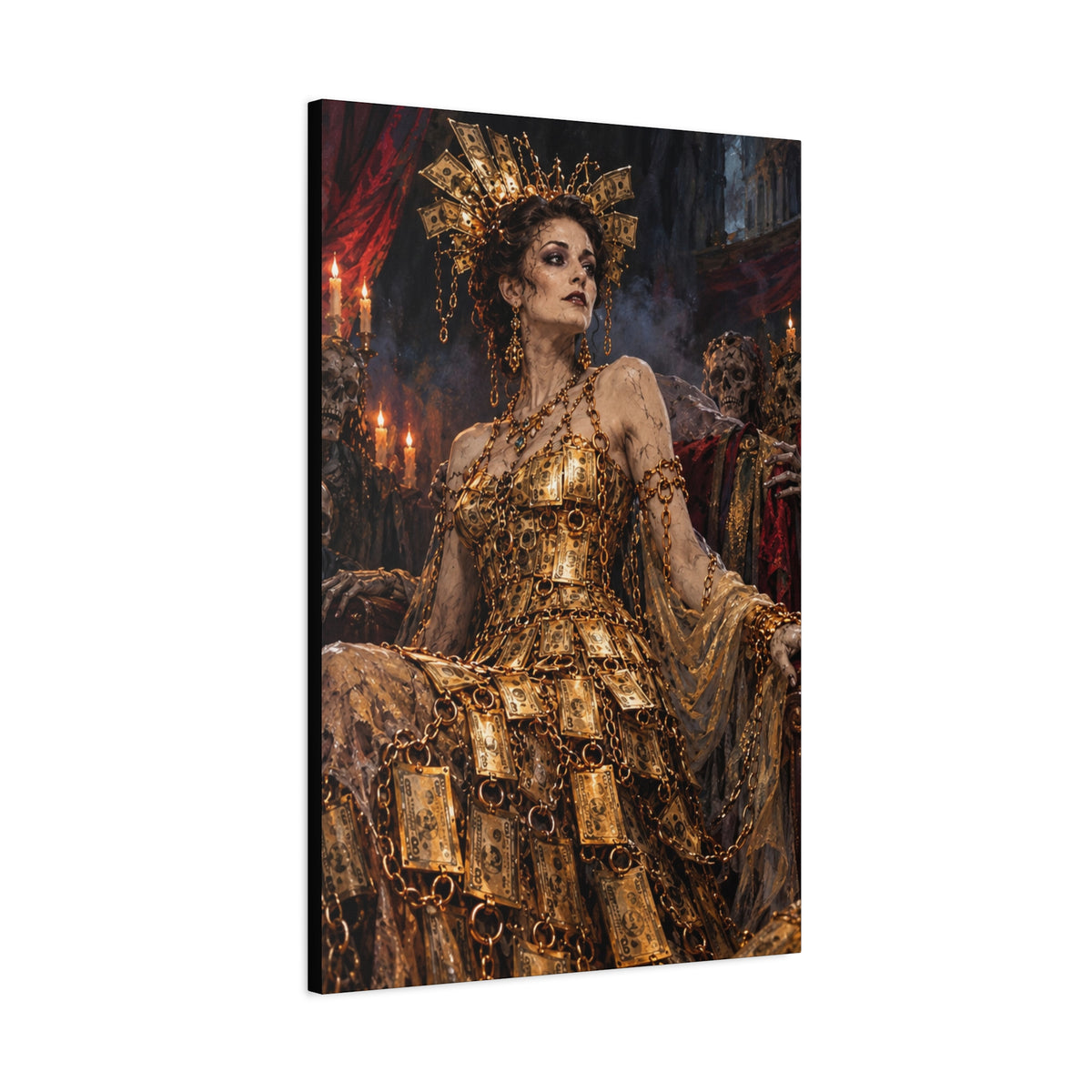 Gilded Dark Fantasy Queen Matte Canvas Wall Art