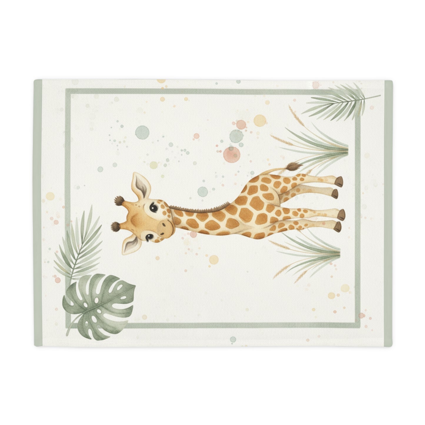 Baby Giraffe 2- Baby Safari Plush Blanket -Coordinates with Baby Safari nursery items Baby