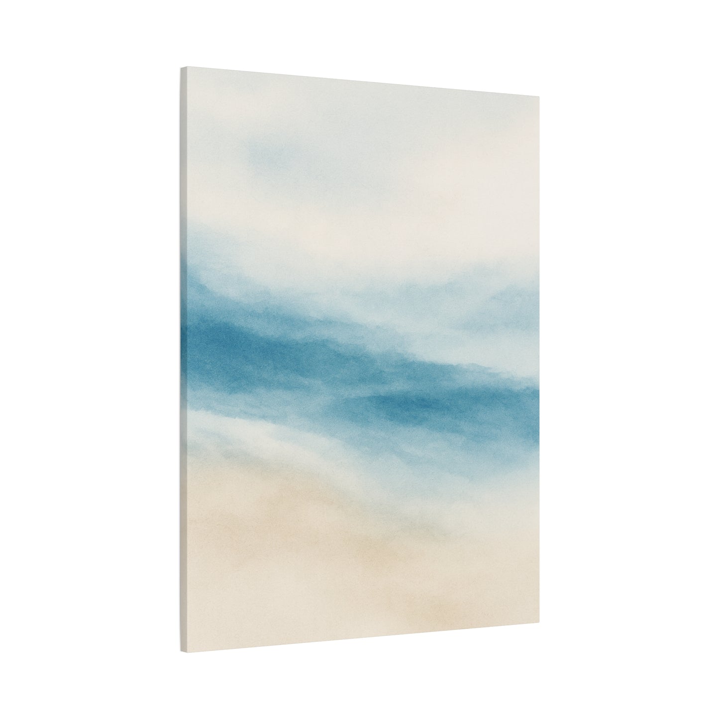 Lienzo decorativo de pared en acuarela azul Océano 2 - Acabado mate estirado