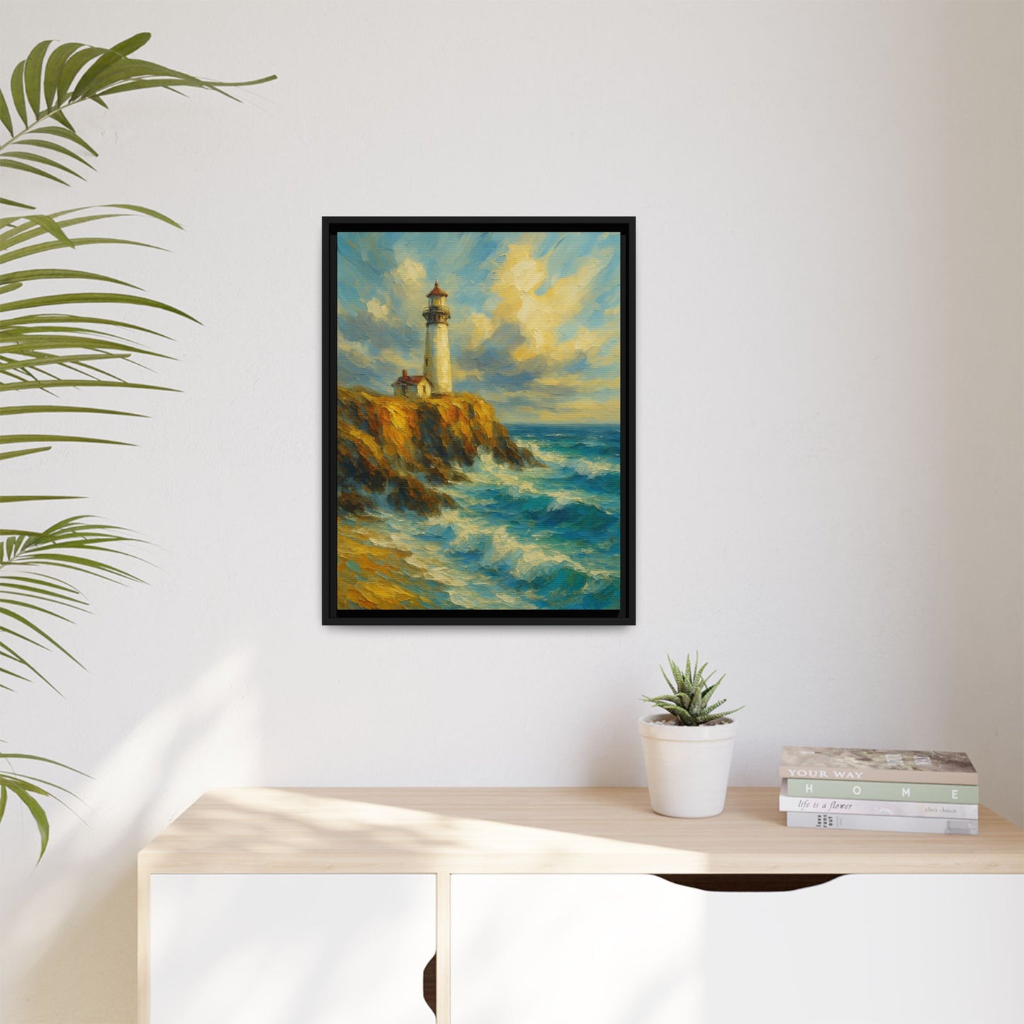 Lighthouse-Coastal Harmony Colldection-Framed Matte Canvas Print