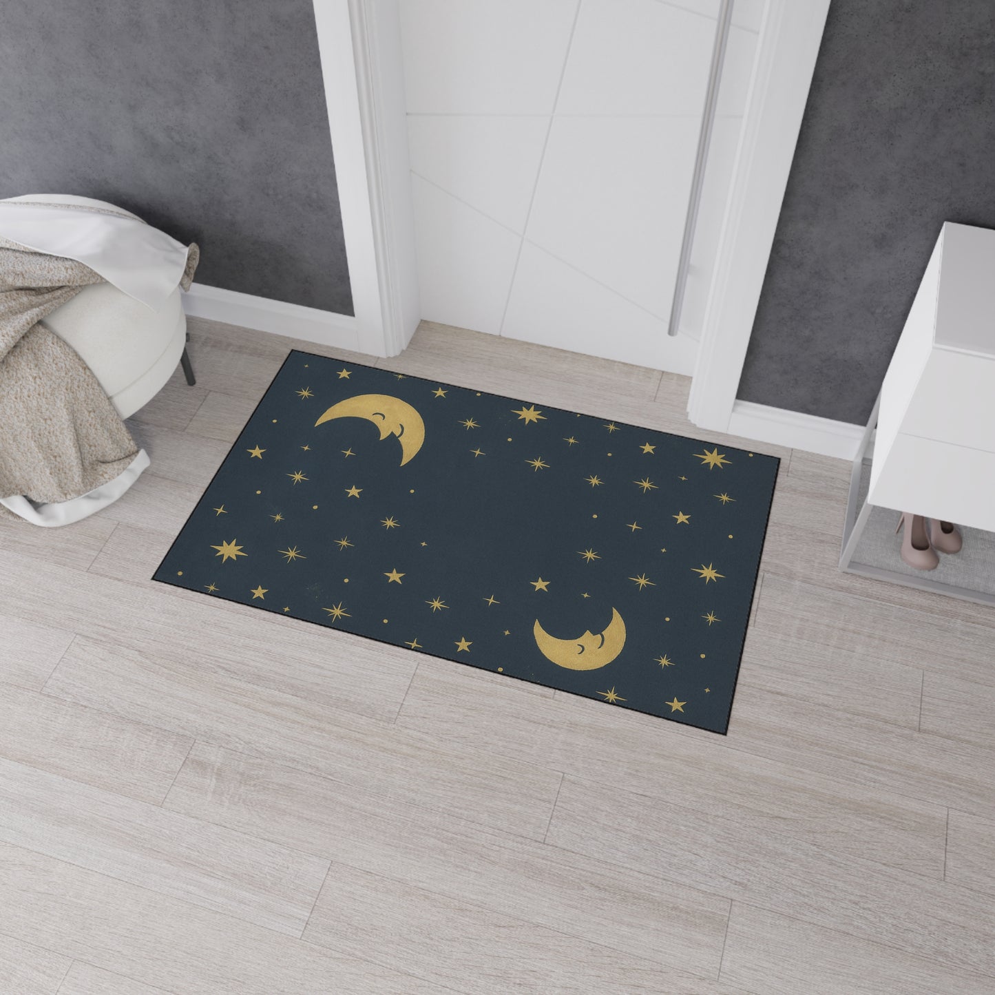Felpudo resistente To the Moon & Stars — Felpudo de cielo nocturno para entrada, dormitorio o cuarto del bebé