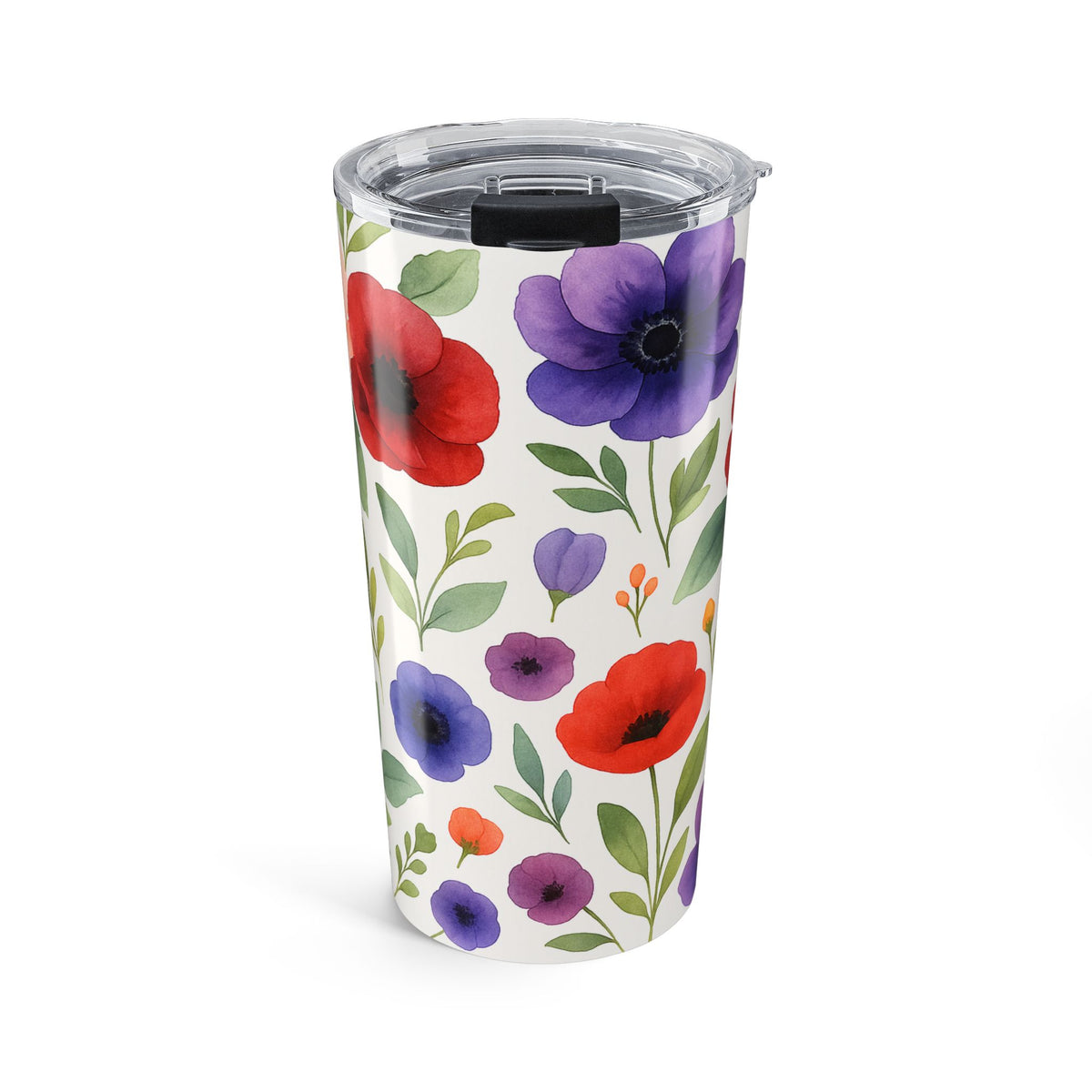 Wildflower and Poppy-20oz Floral Tumbler – Colorful Wildflower Insulated Travel Cup