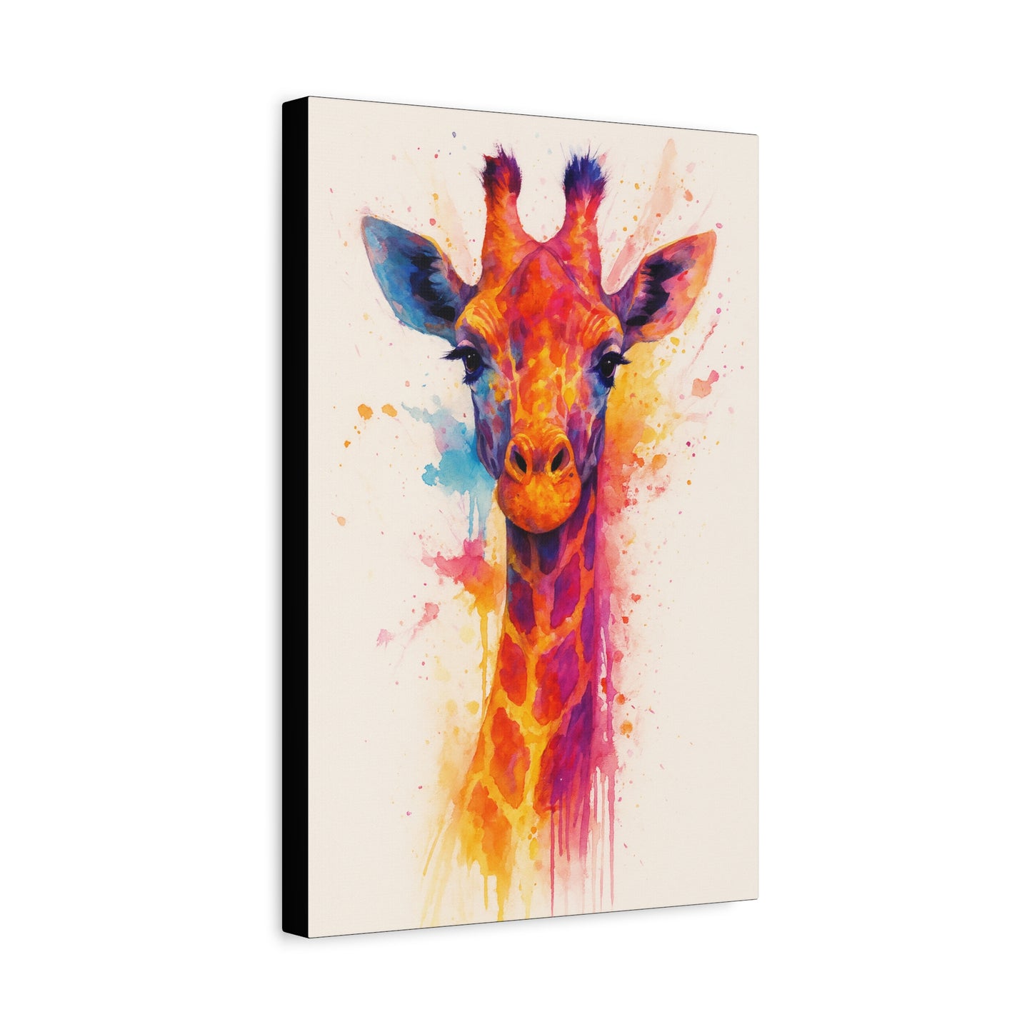 Jirafa — Tinta acrílica animal abstracta de colores llamativos Lienzo mate (estirado)