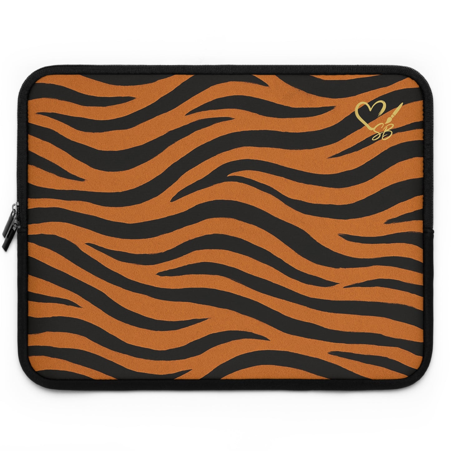 Funda para portátil con estampado de rayas de tigre – Estuche protector con estampado animal naranja y negro