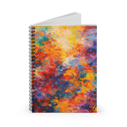 Spiral Notebook — Colorful Abstract Floral Art Ruled Journal