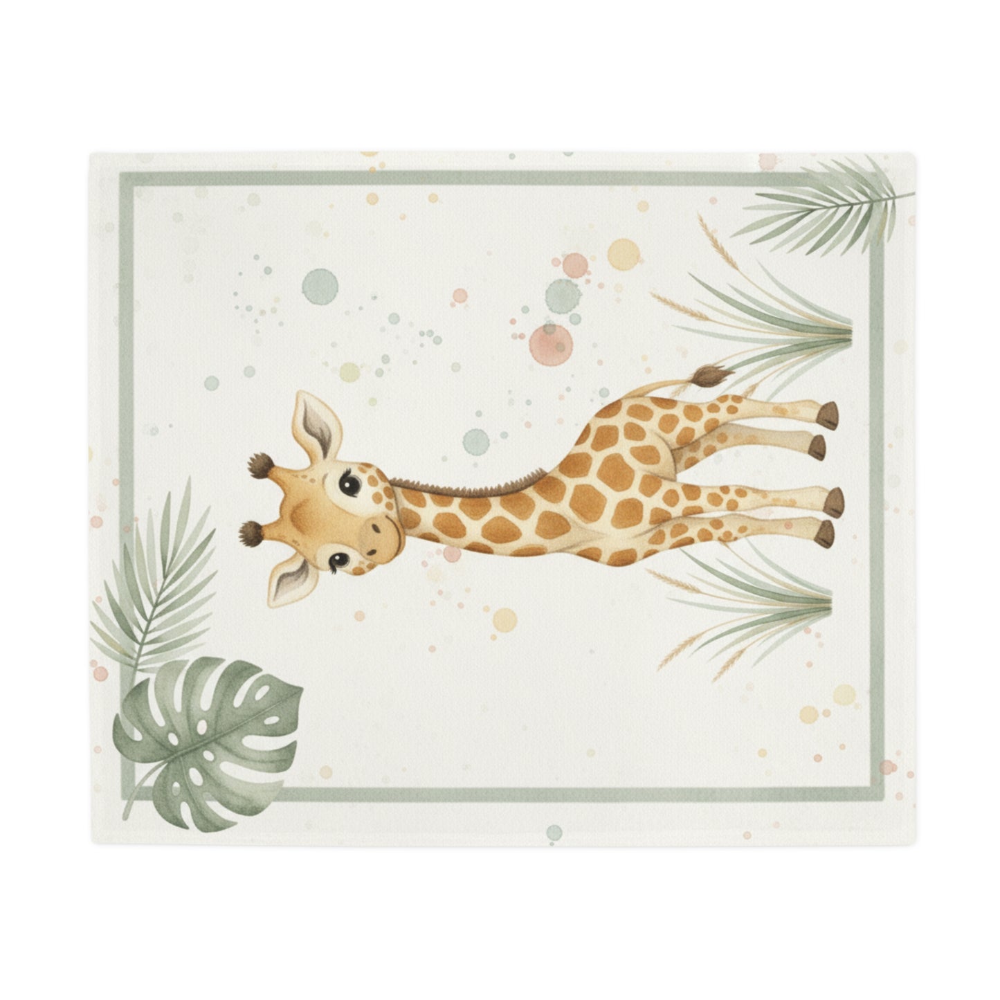 Baby Giraffe 2- Baby Safari Plush Blanket -Coordinates with Baby Safari nursery items Baby