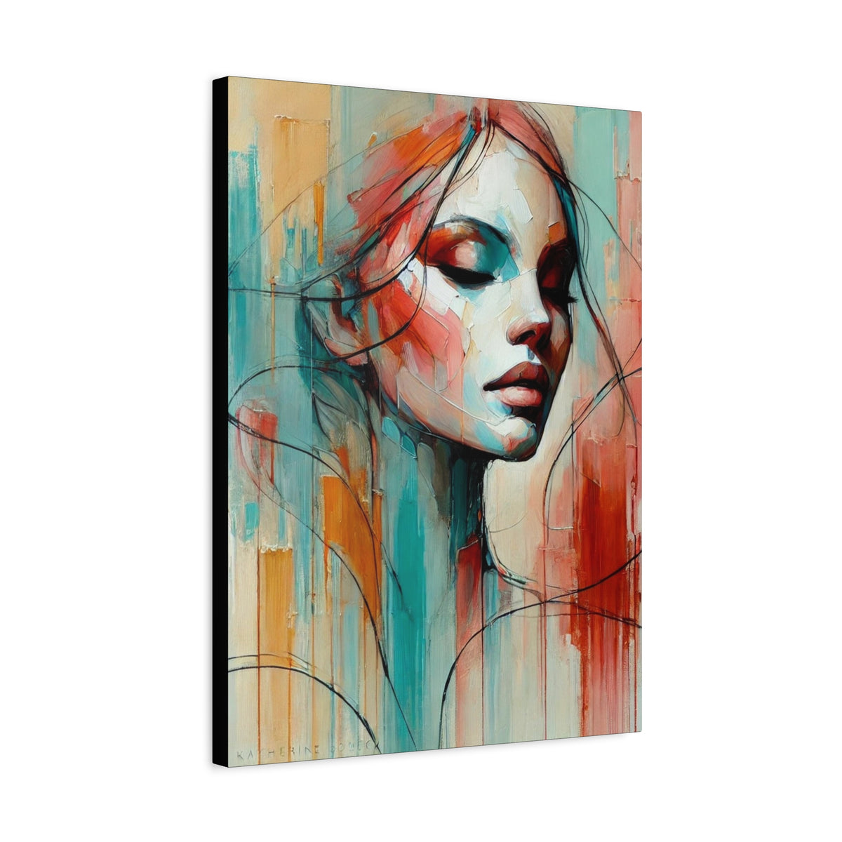 Serenity - Lienzo de Arte - Estampado Abstracto Femenino - Obra de Arte Relajante y Moderna