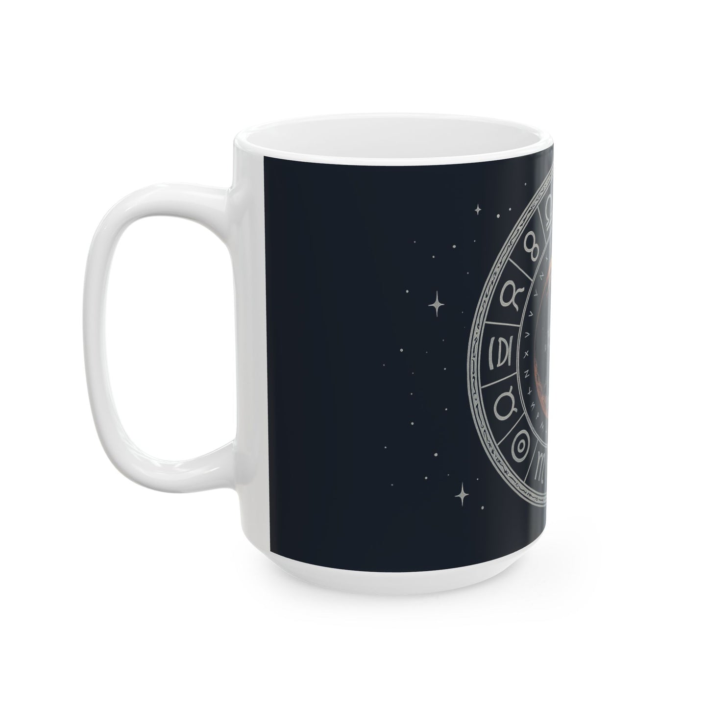 Taza de cerámica Eclipse Lunar — Taza de café de astrología de fases lunares del zodiaco (325 ml, 444 ml)