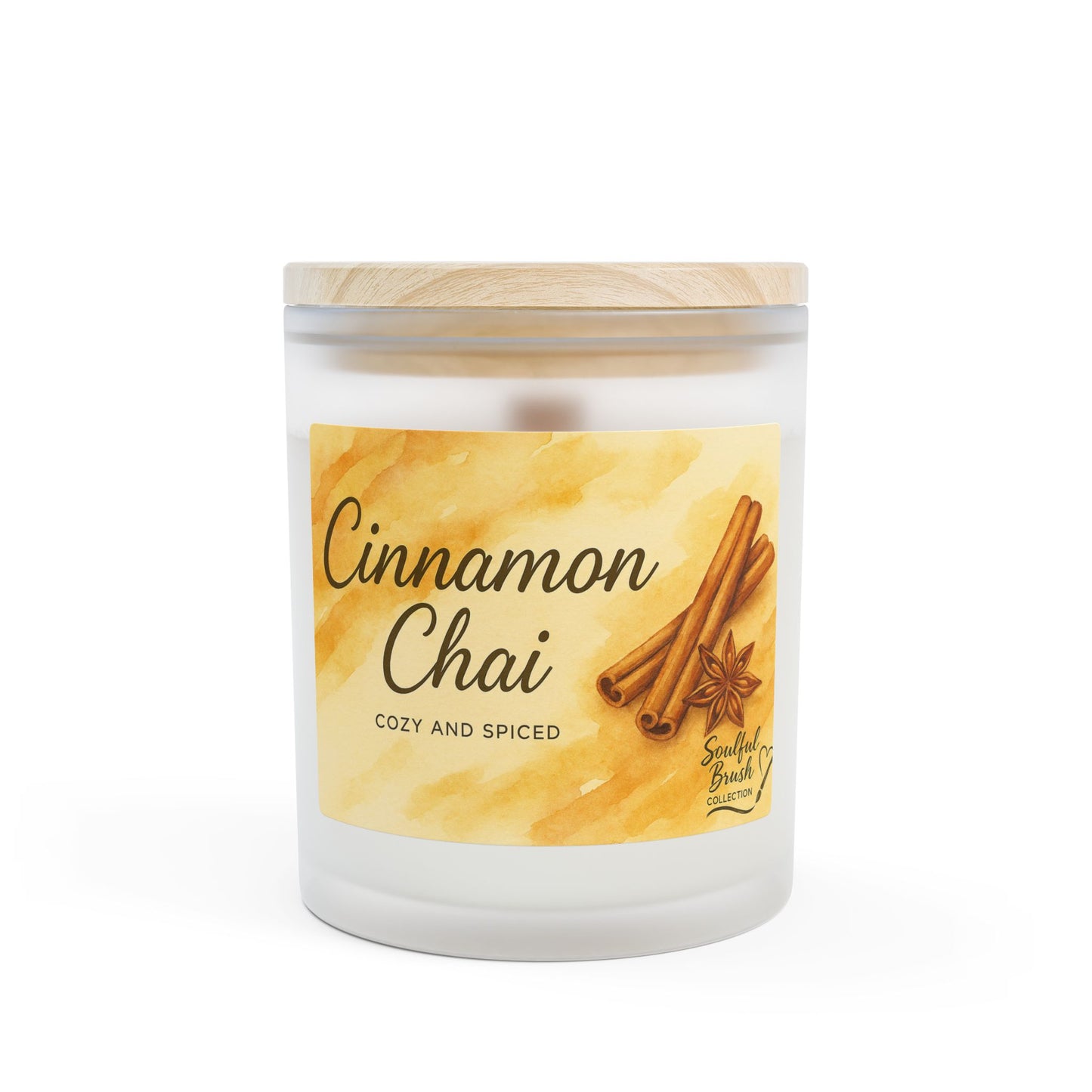Colección Soulful - 9 maravillosas velas aromáticas — Frasco de vidrio esmerilado de 11 oz con tapa de madera