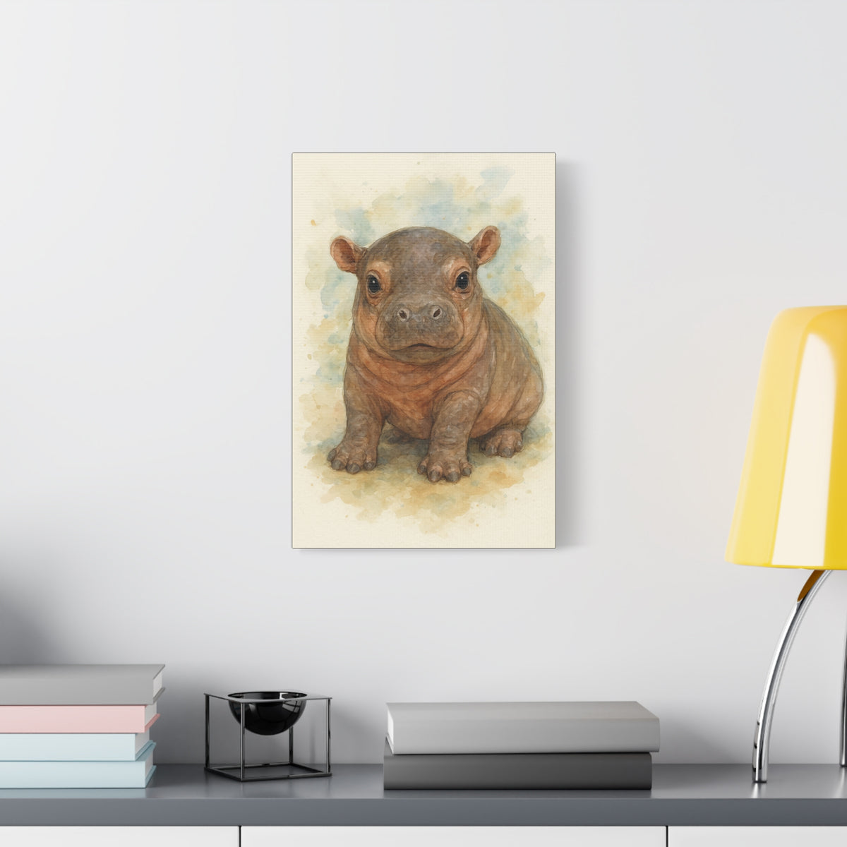 Baby Hippo-Canvas Wall Art - Savanah Collection
