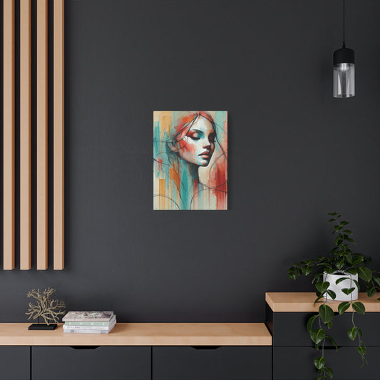 Lienzo Decorativo "En el Ahora" - Impresión Abstracta Femenina - Obra de Arte Relajante y Moderna