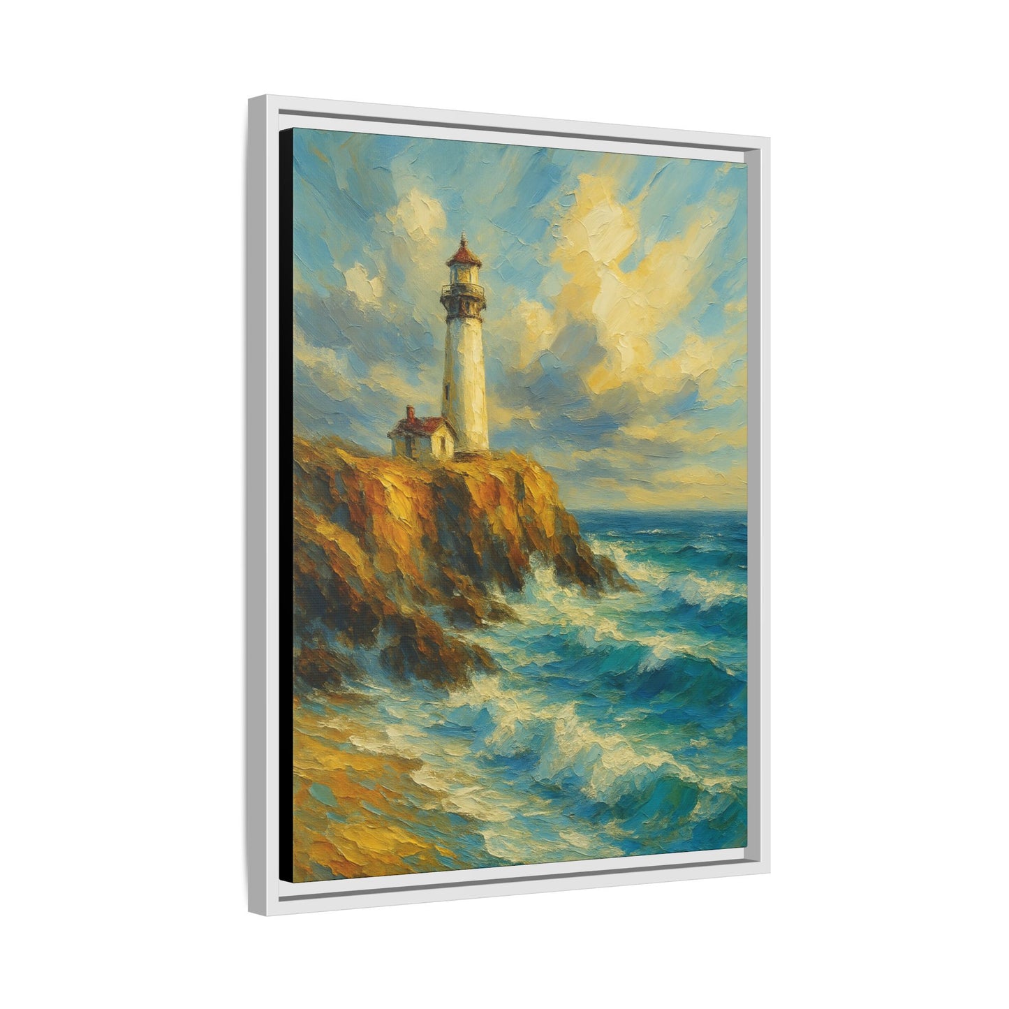 Lighthouse-Coastal Harmony Colldection-Framed Matte Canvas Print