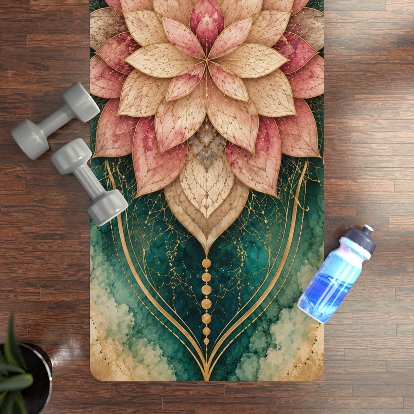Lotus Mandala Rubber Yoga Mat — Non-Slip Eco-Friendly Exercise Mat
