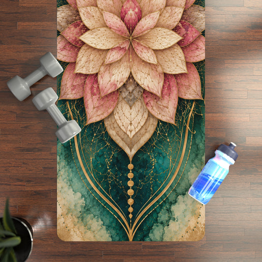 Lotus Mandala Rubber Yoga Mat — Non-Slip Eco-Friendly Exercise Mat