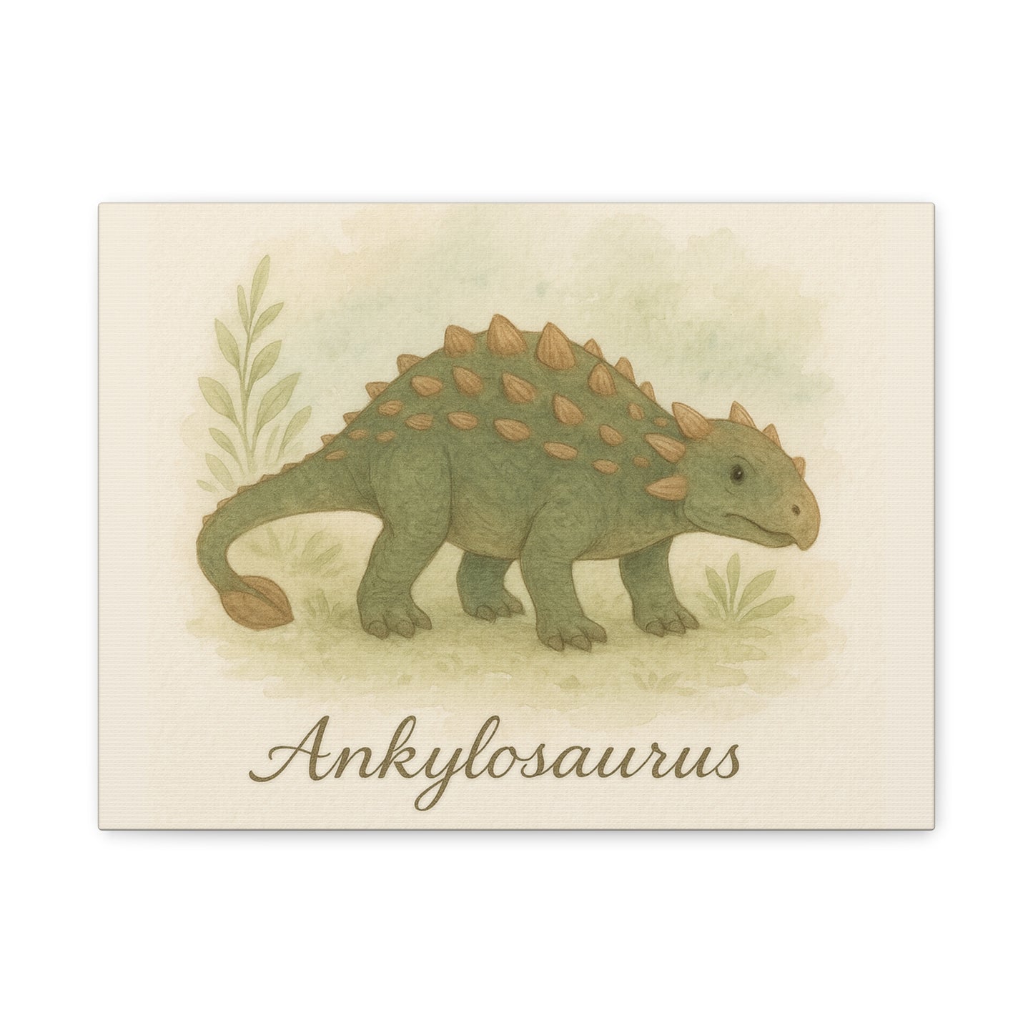 Ankylosaurus Canvas Wall Art – Nursery Dinosaur Print, Baby Room Decor