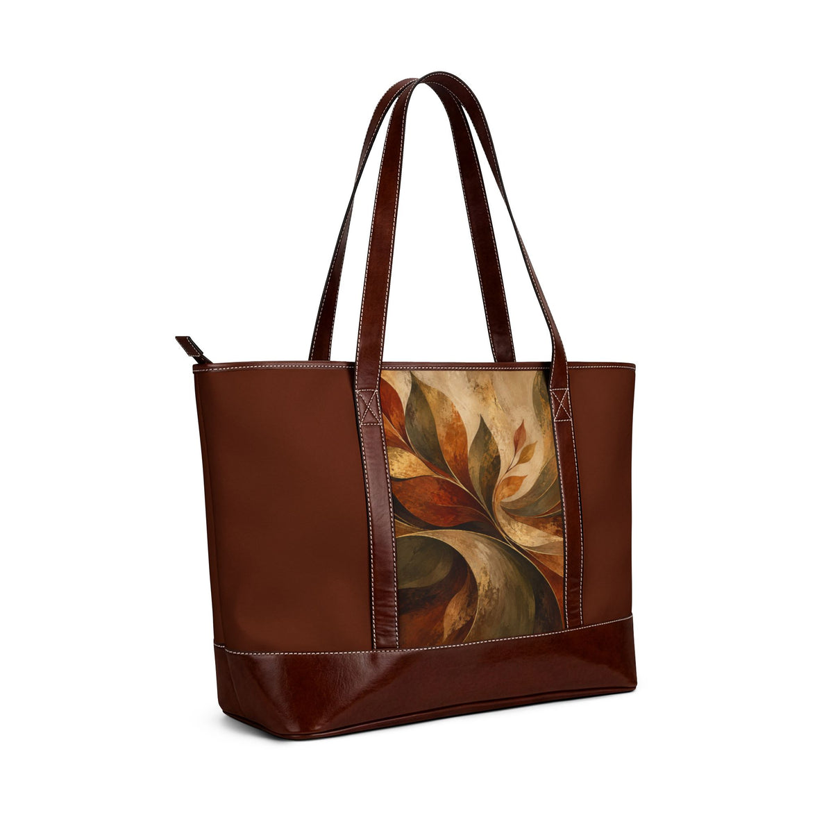 Autumn Mosaic Handbag — Abstract Fall Leaf Art Tote
