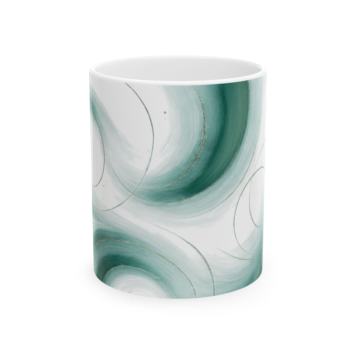 Bruma Marina, Colección Alma 3 — Taza de café con remolino abstracto (325 ml y 445 ml)