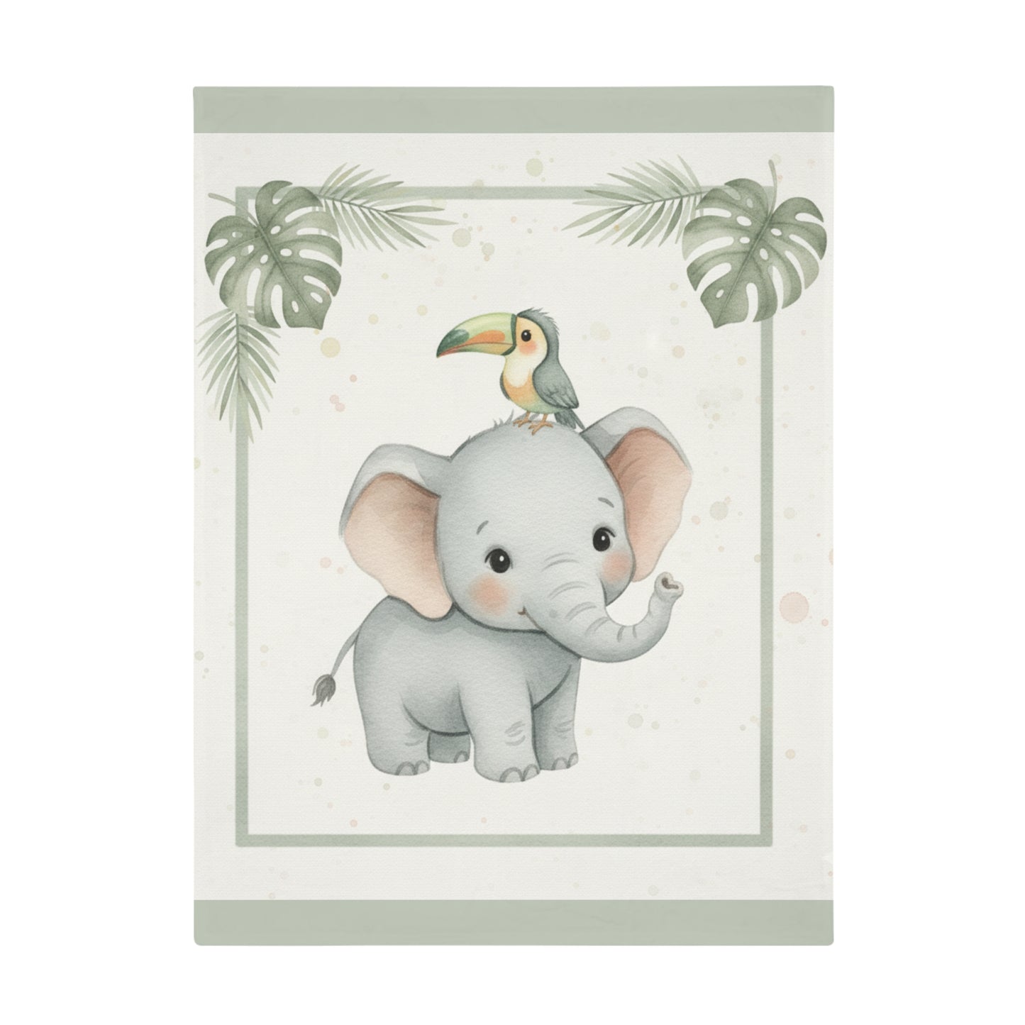 Baby Elephant 2- Baby Safari Plush Blanket -Coordinates with Baby Safari nursery items Baby