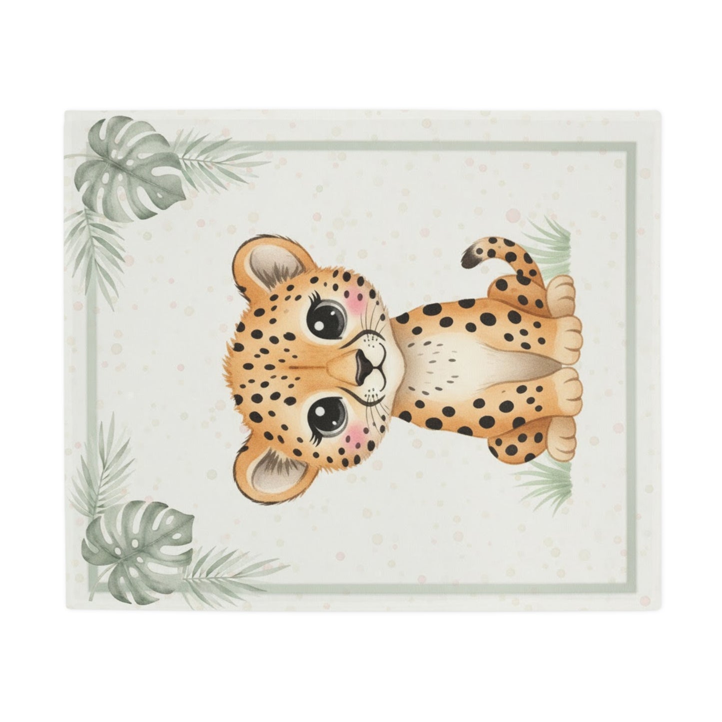 Baby Cheetah- Baby Safari Plush Blanket -Coordinates with Baby Safari nursery items Baby