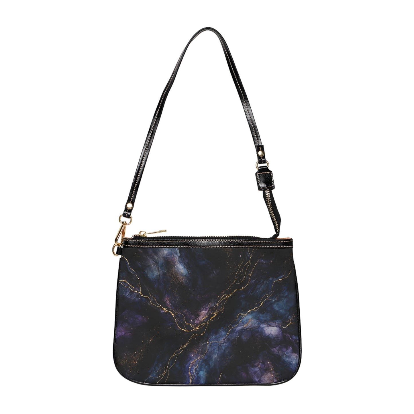 Colección Onyx-2025 Artisan Luxe-Bolso de hombro pequeño — Cartera de noche con vetas doradas