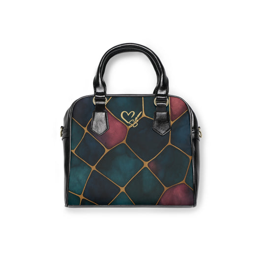 Jada-2025 Artisian Collection- Geometric Shoulder Handbag – Stained Glass Mosaic Pattern