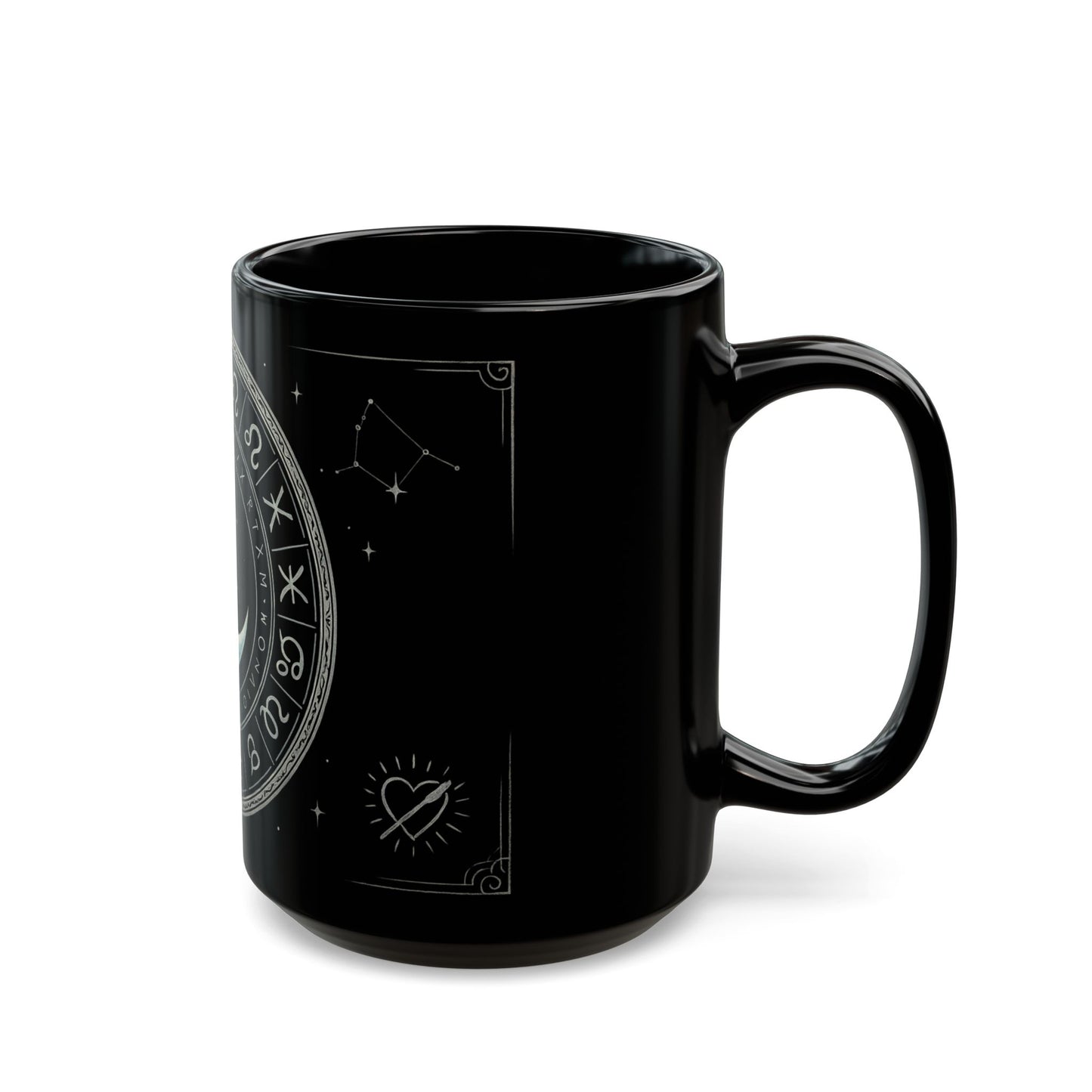 Crescent Moon 1 Black Mug — Zodiac Symbols Coffee Cup
