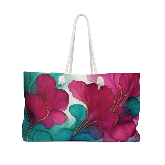 Bolsa de Viaje Semanal Crimson Floral - Perfecta para Viajes y Escapadas